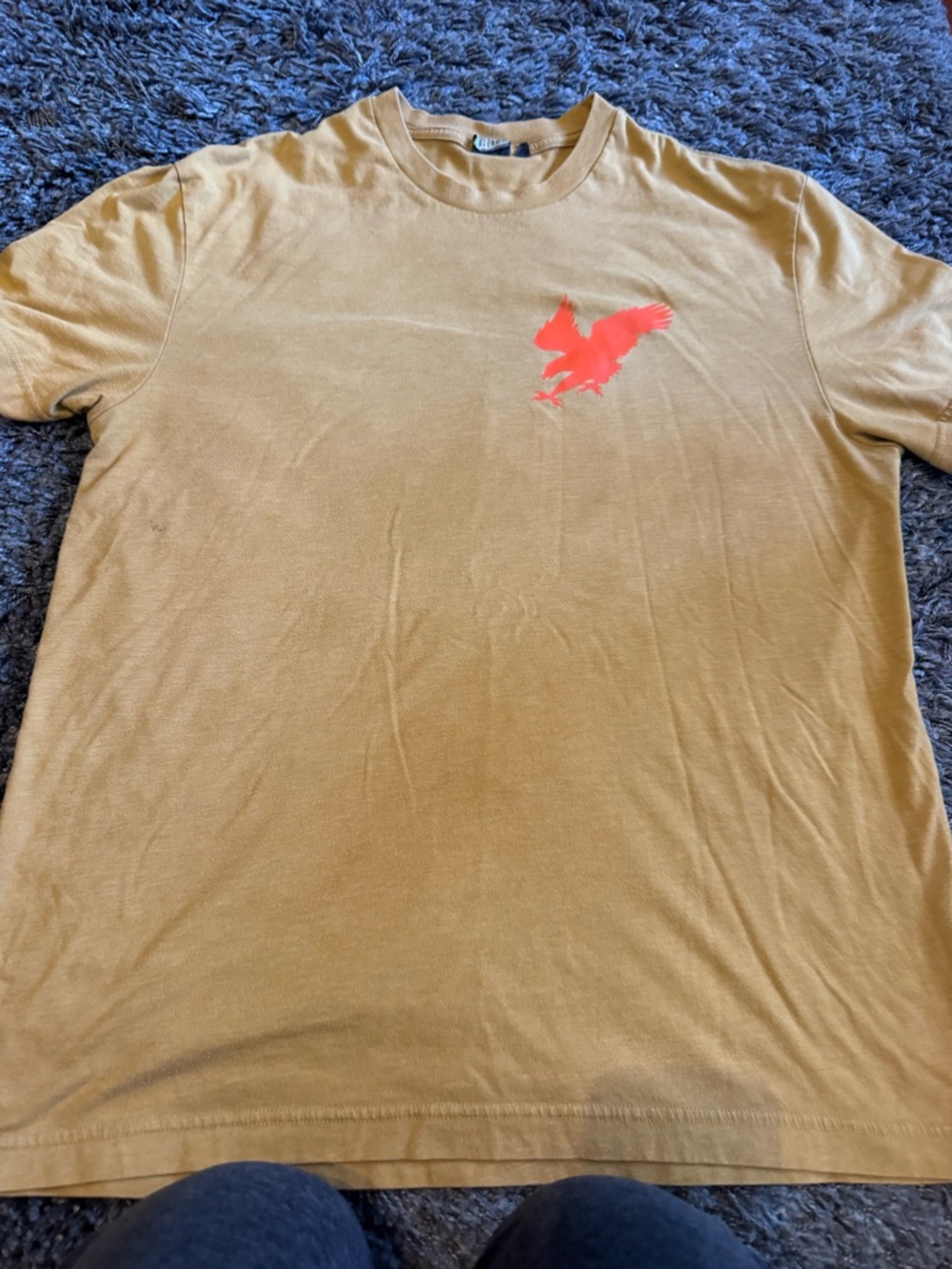 Filson Men's Gold T-Shirt with Orange Eagle Graphic